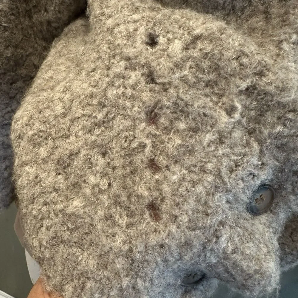 Dear John Long Sleeve gray cardigan‎ supper fluffy  Women's Size S. cable knit